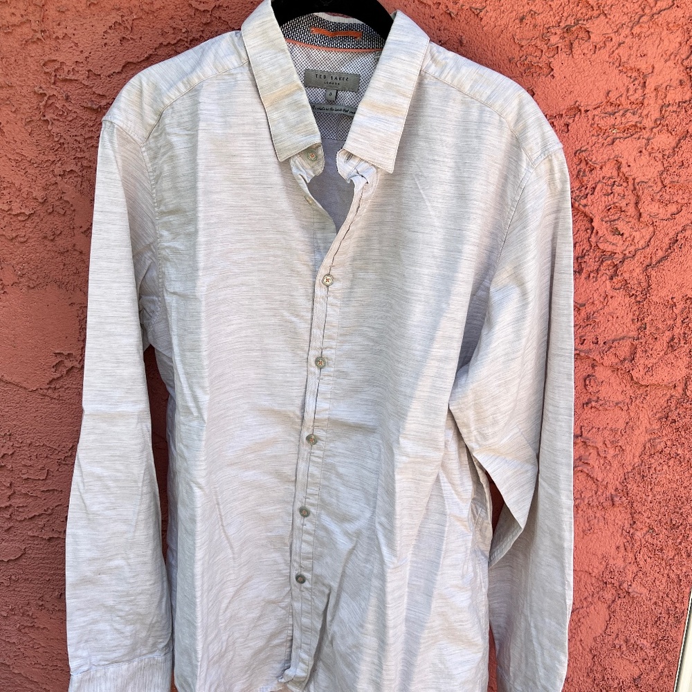 Mens Ted Baker Off White Button Down Shirt. XL/6